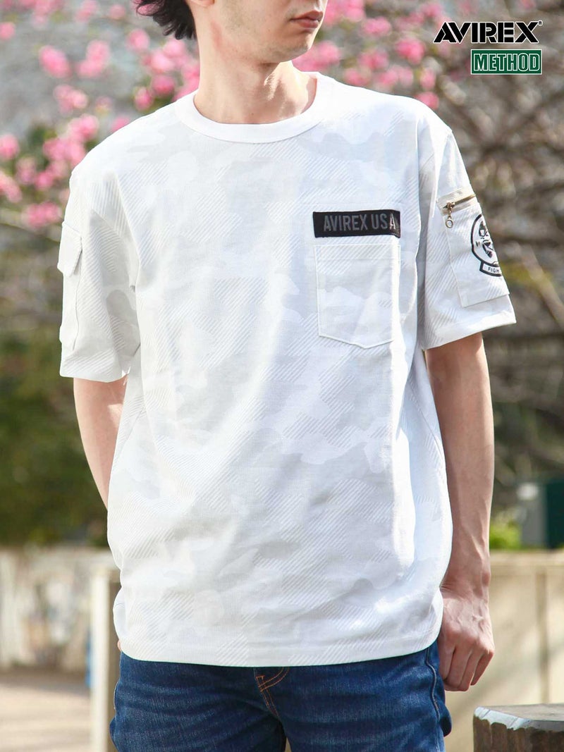 【AVIREX】“BLACK ACES”PRINT S/S FATIGUE T-SHIRT〔LIMITED〕