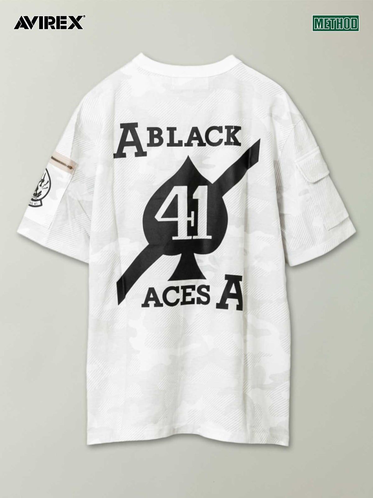 【AVIREX】“BLACK ACES”PRINT S/S FATIGUE T-SHIRT〔LIMITED〕