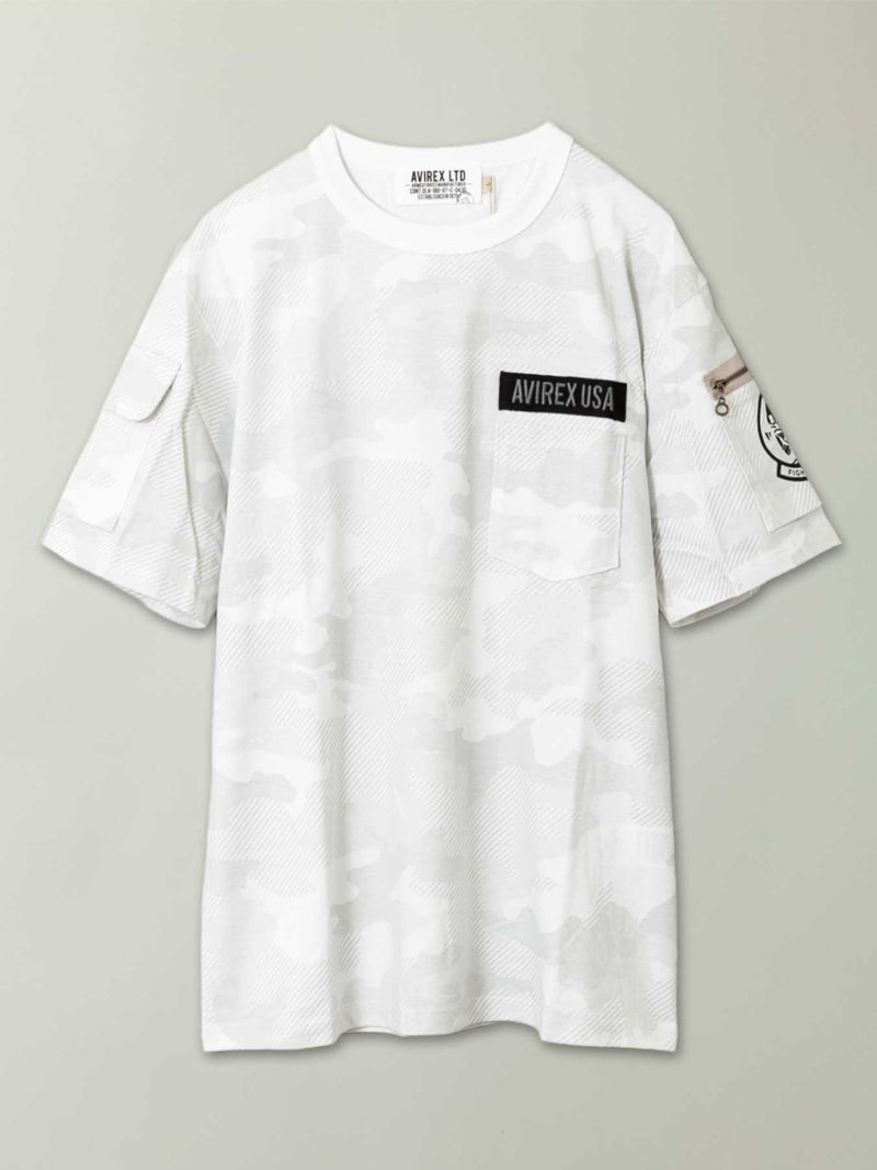 【AVIREX】“BLACK ACES”PRINT S/S FATIGUE T-SHIRT〔LIMITED〕
