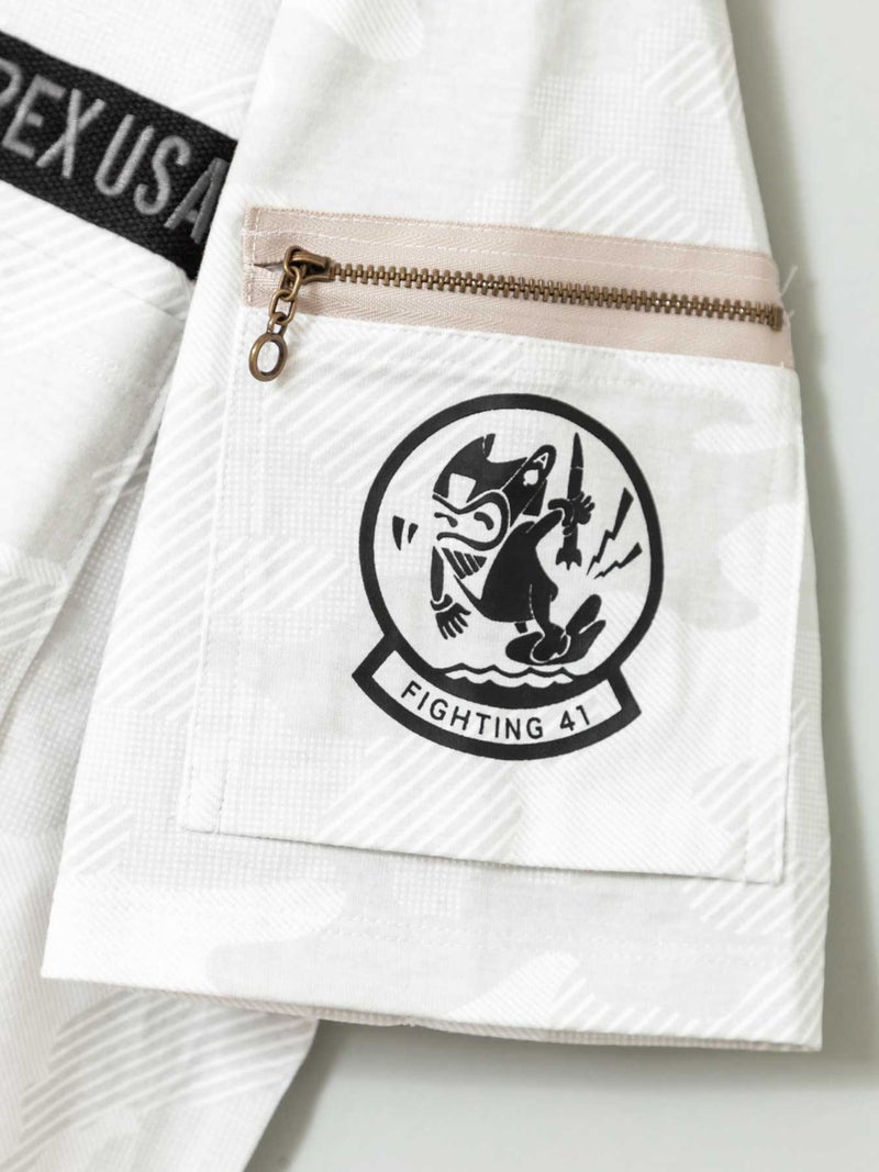 【AVIREX】“BLACK ACES”PRINT S/S FATIGUE T-SHIRT〔LIMITED〕