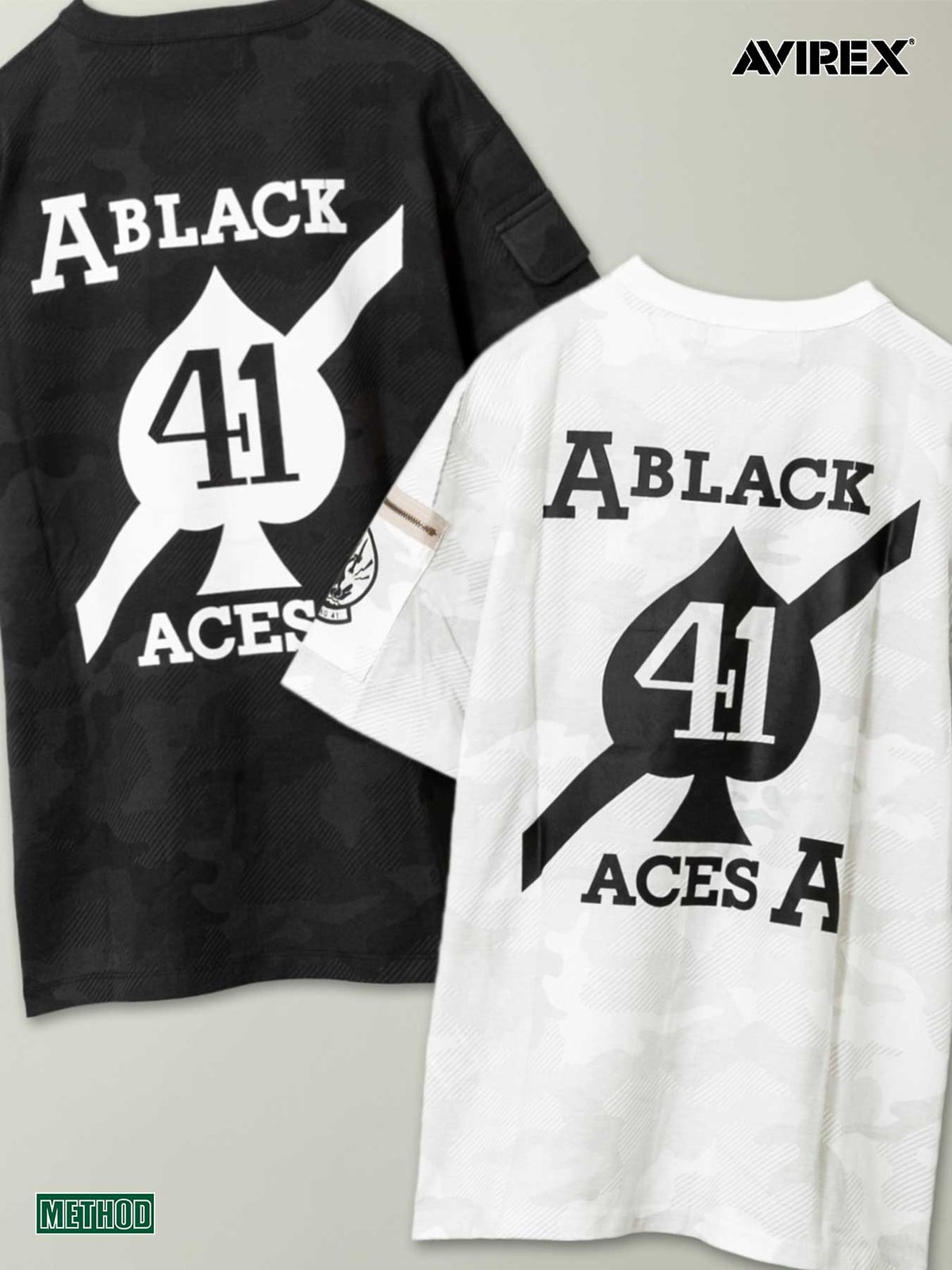 【AVIREX】“BLACK ACES”PRINT S/S FATIGUE T-SHIRT〔LIMITED〕