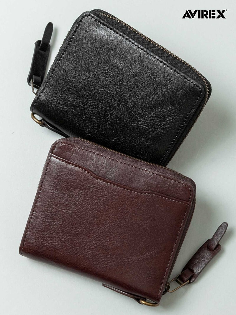 【AVIREX】“BEIDE” ROUND ZIP MIDDLE WALLET AX9101 ◇ ∴