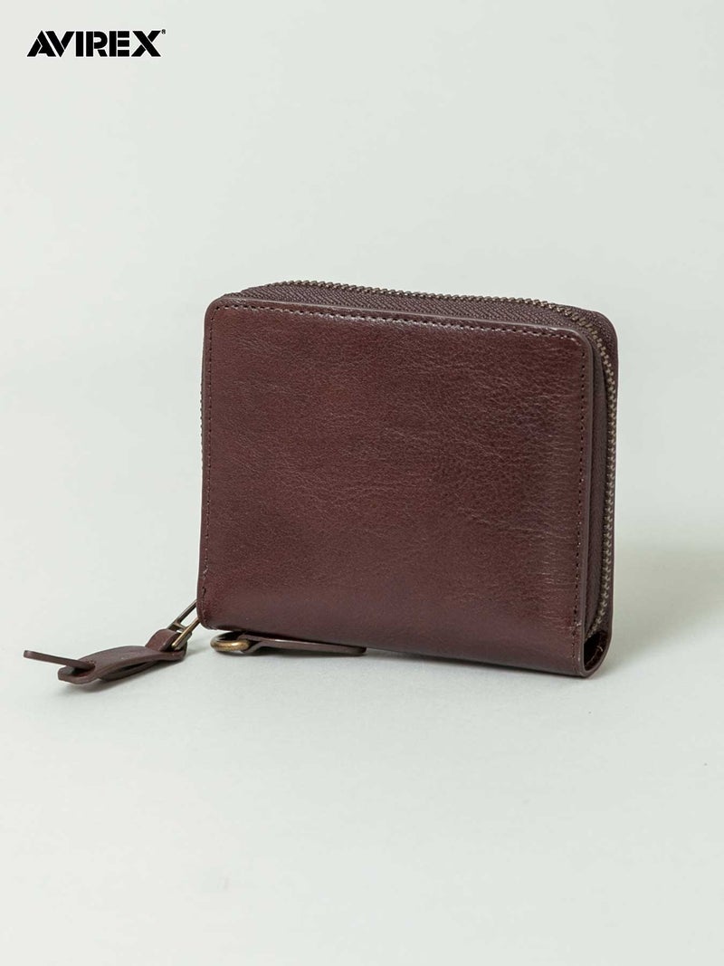 【AVIREX】“BEIDE” ROUND ZIP MIDDLE WALLET AX9101 ◇ ∴