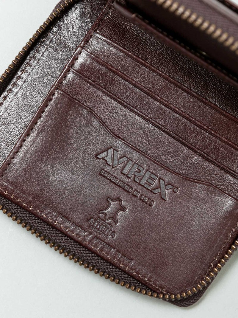 【AVIREX】“BEIDE” ROUND ZIP MIDDLE WALLET AX9101 ◇ ∴