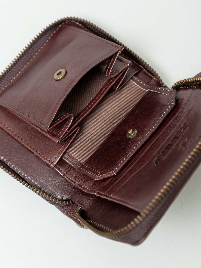 【AVIREX】“BEIDE” ROUND ZIP MIDDLE WALLET AX9101 ◇ ∴