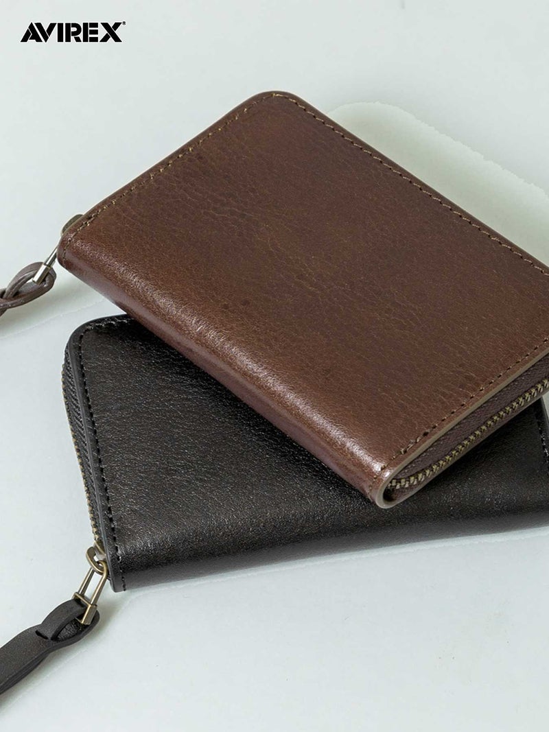 【AVIREX】“BEIDE” ROUND ZIP MINI WALLET AX9104 ◇ ∴