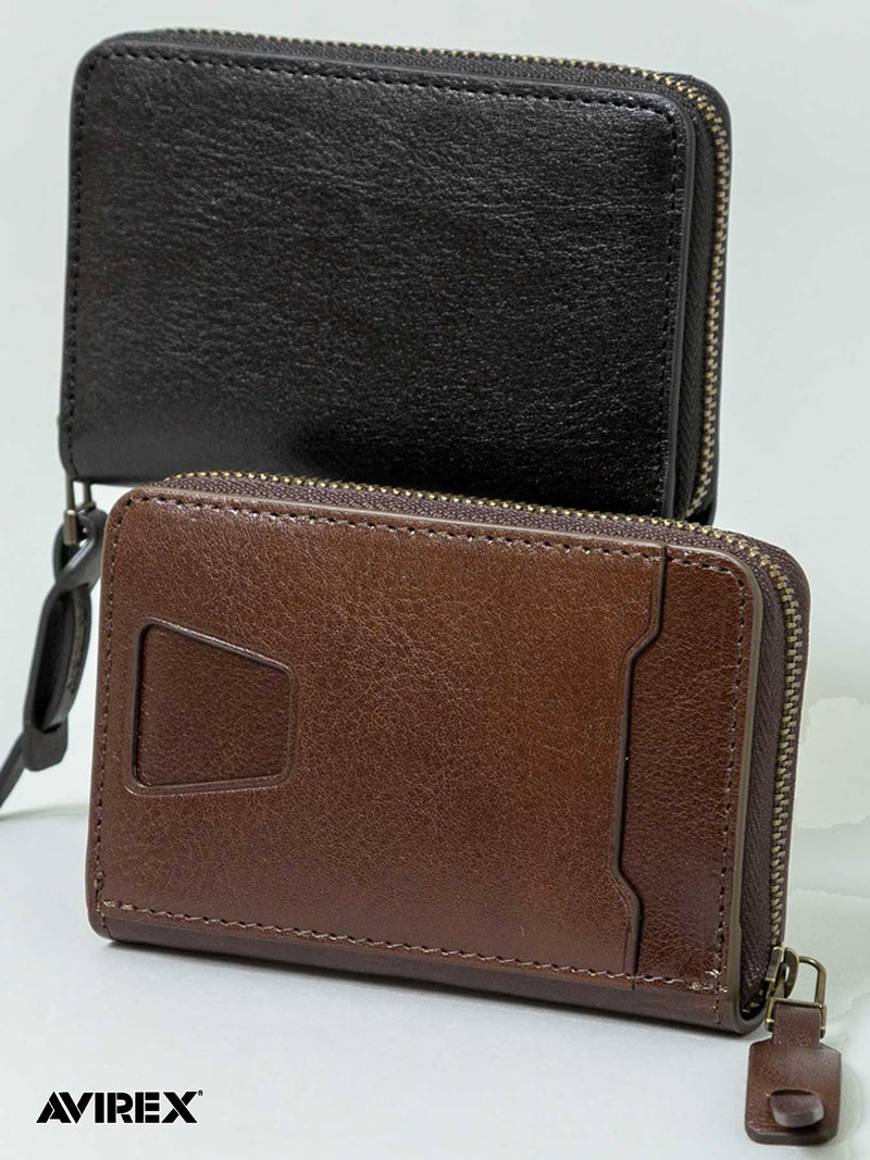 【AVIREX】“BEIDE” ROUND ZIP MINI WALLET AX9104 ◇ ∴