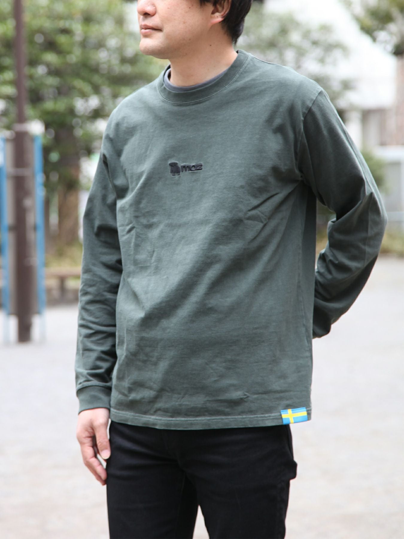 ≪50%OFF≫【moz】エルク刺繍入りロンT〔別注〕≪返品・取寄対応不可