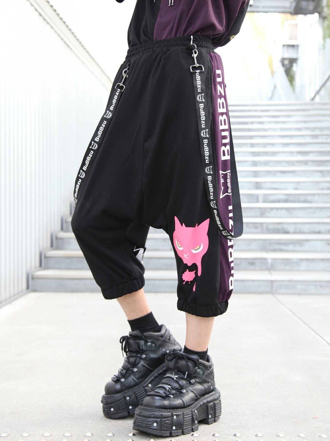 ≪30%OFF≫【BuBBzu】“YU-UTSU”サスペンダー付サルエルパンツ≪返品