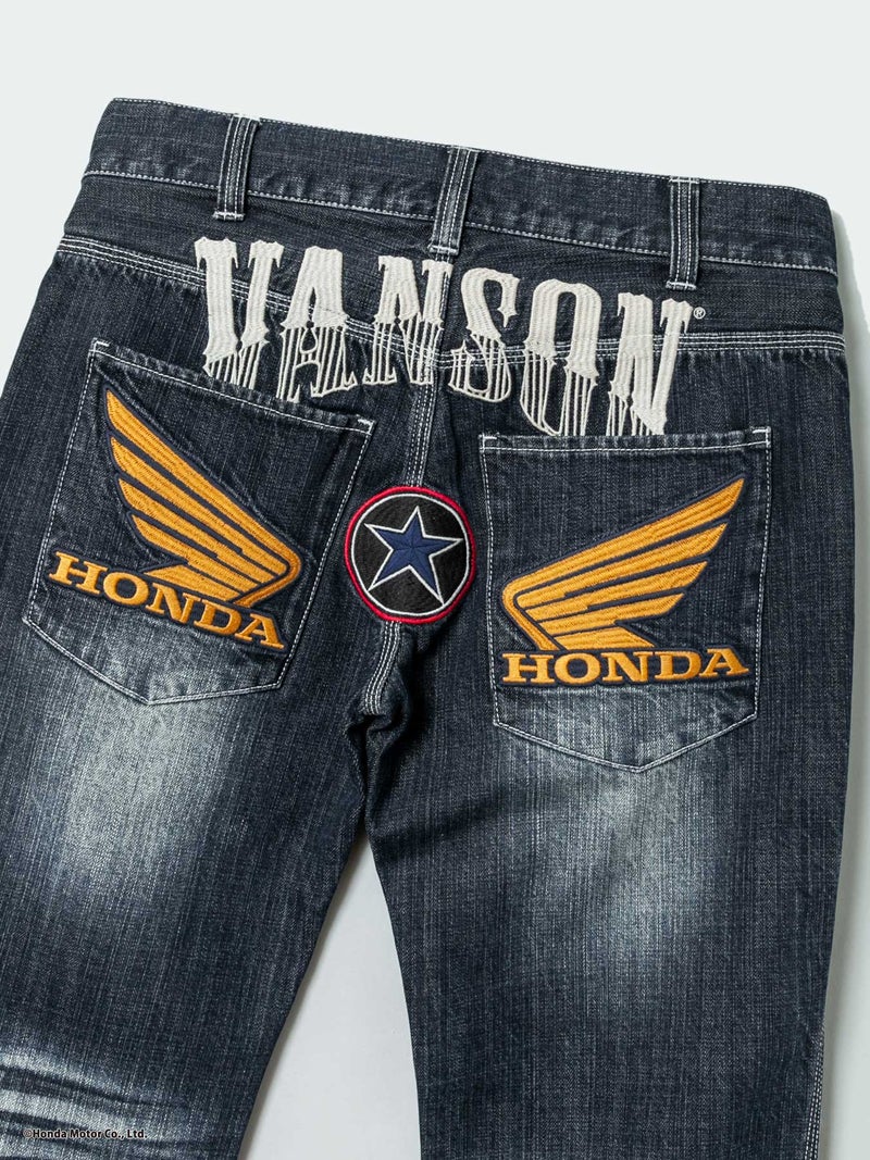  【HONDA×VANSON】“ウィングホイール”総刺繍デニムパンツ