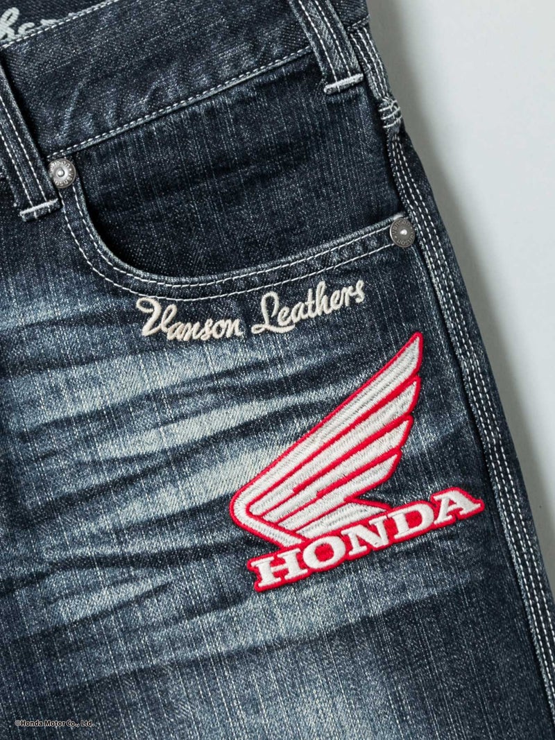  【HONDA×VANSON】“ウィングホイール”総刺繍デニムパンツ