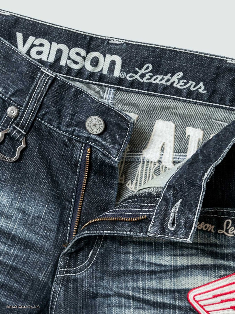  【HONDA×VANSON】“ウィングホイール”総刺繍デニムパンツ