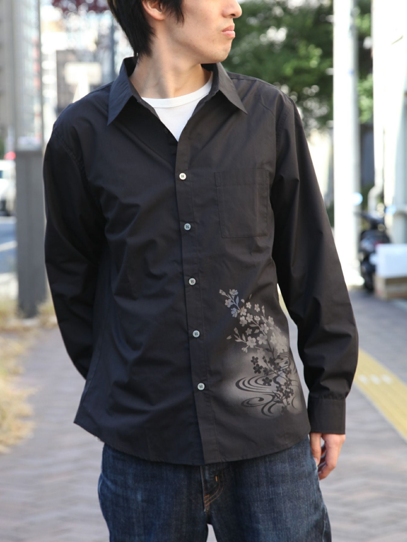 ≪30%OFF≫【雅結】桜プリントシャツ≪返品・取寄対応不可≫ | 流儀