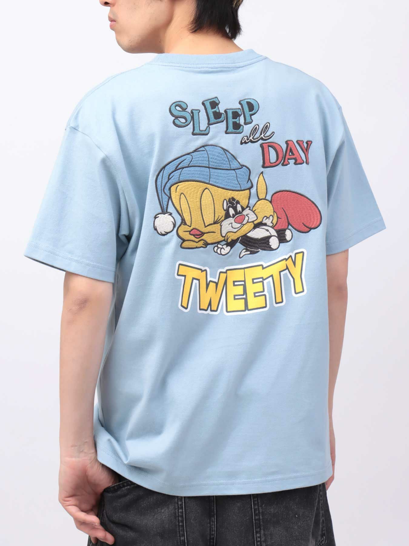 ≪20%OFF≫【LOONEY TUNES】“TWEETY：SLEEP ALL DAY”刺繍入りTシャツ
