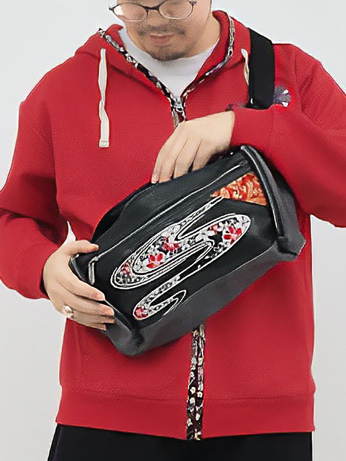 ≪20%OFF≫【雅結】桜流水刺繍入り横型ボディバッグ≪返品・取寄対応