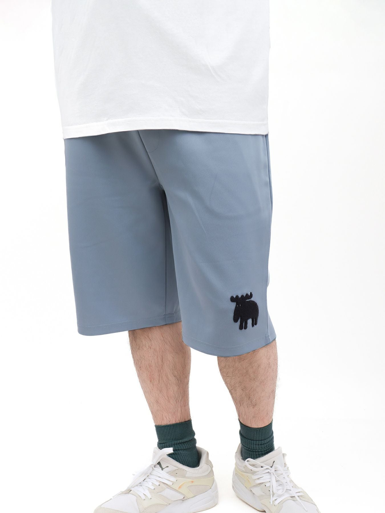 ≪40%OFF≫【moz】エルクサガラ刺繍入りジャージ素材 ショートパンツ