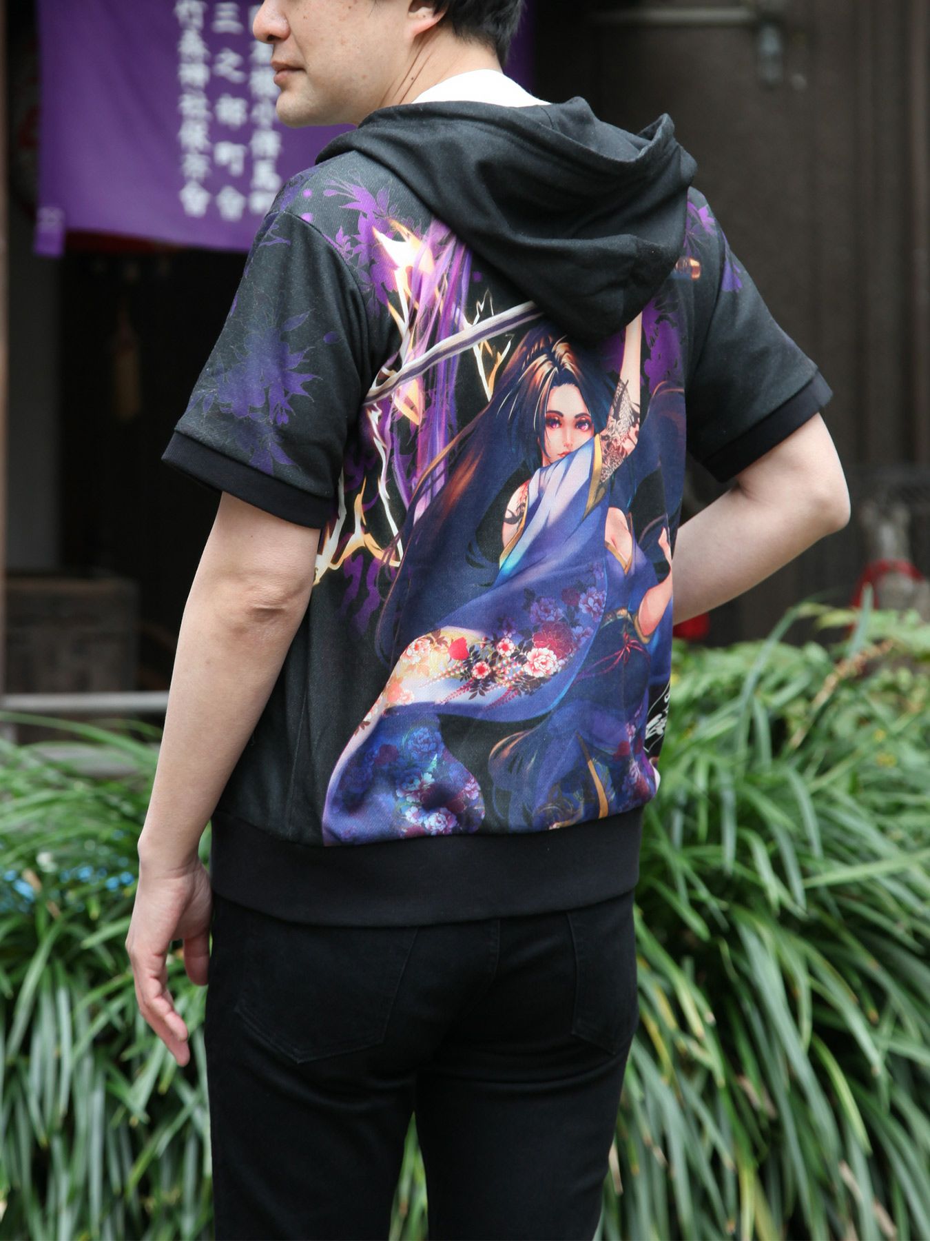 ≪50%OFF≫【抜刀娘-美麗-】“穂乃花”昇華転写プリント半袖ZIPパーカー