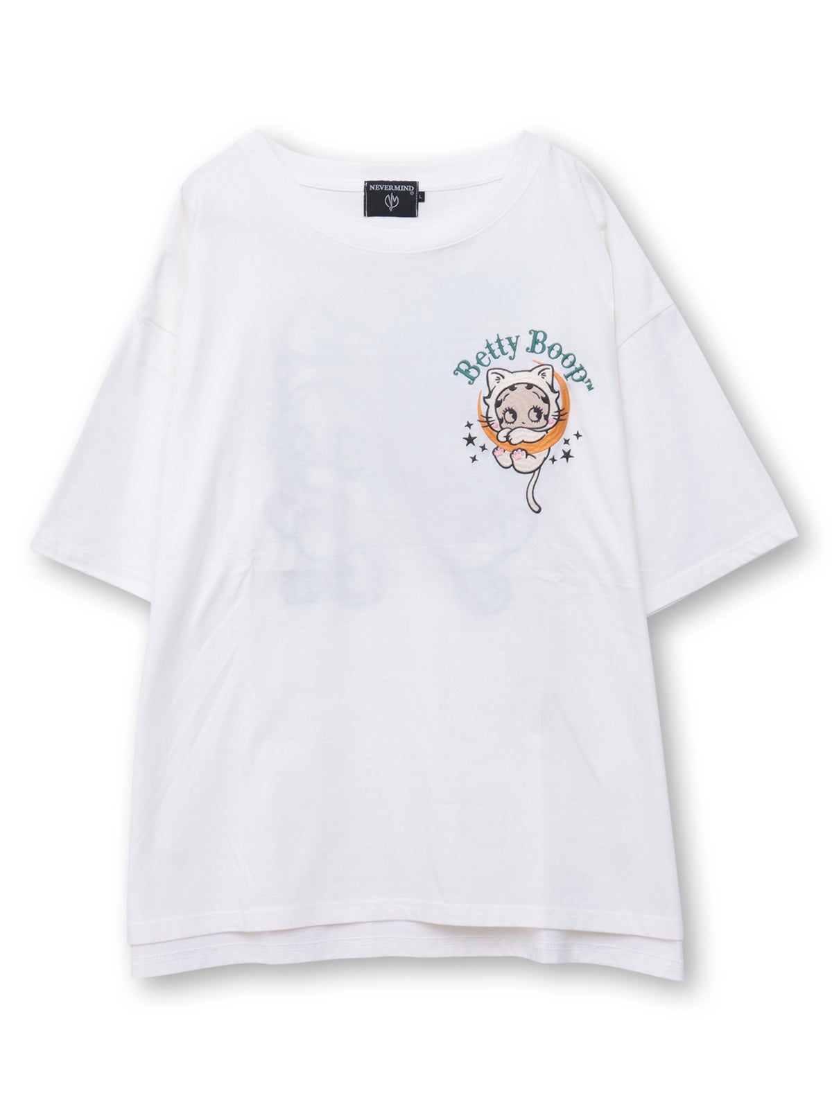 【BETTY BOOP】“黒猫&白猫ベイビーベティ”刺繍入りTシャツ〔別注〕