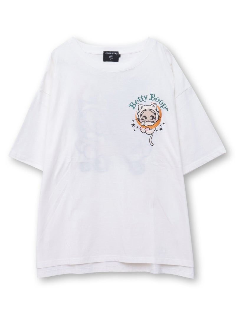 【BETTY BOOP】“黒猫&白猫ベイビーベティ”刺繍入りTシャツ〔別注〕