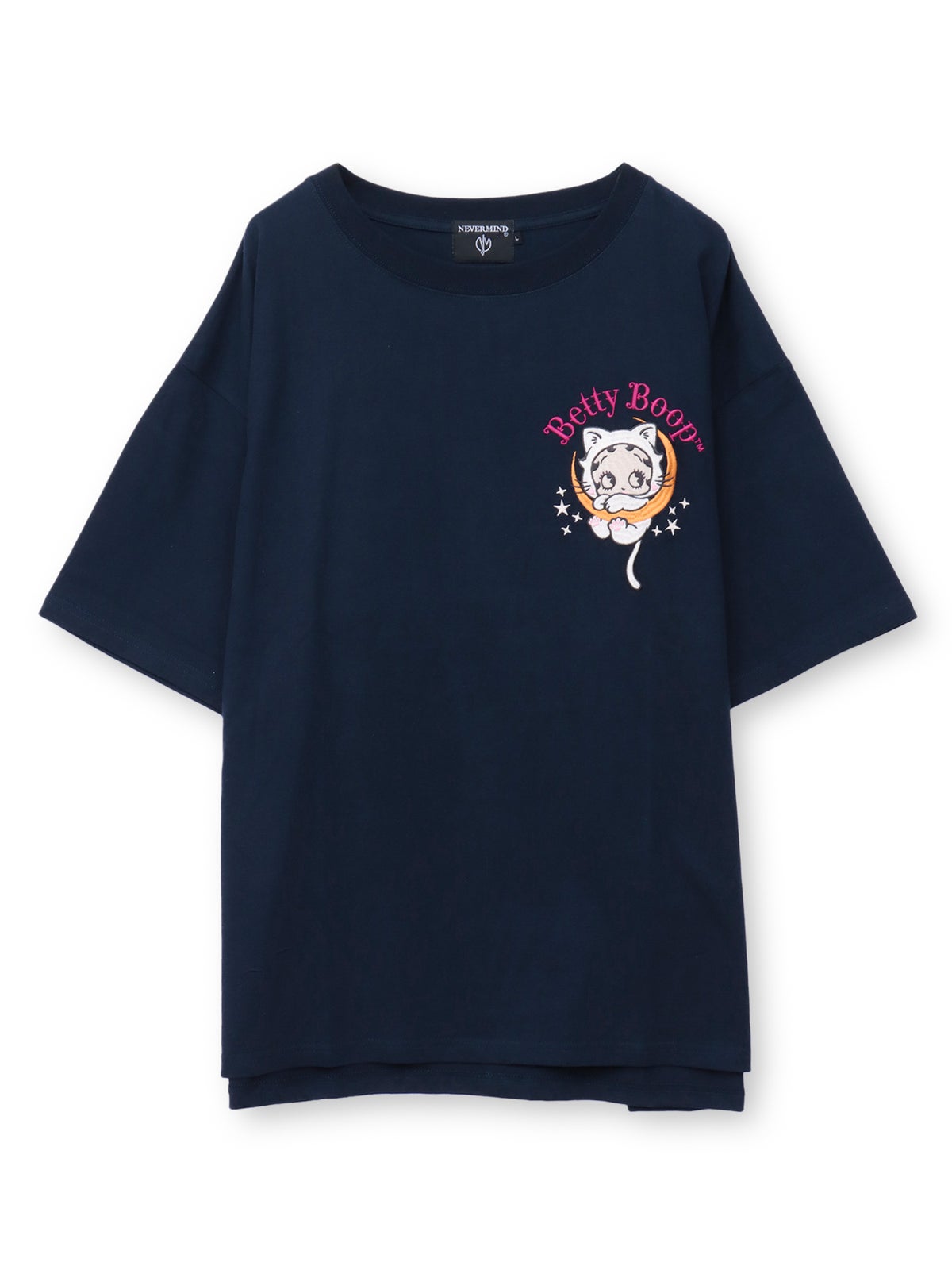 【BETTY BOOP】“黒猫&白猫ベイビーベティ”刺繍入りTシャツ〔別注〕