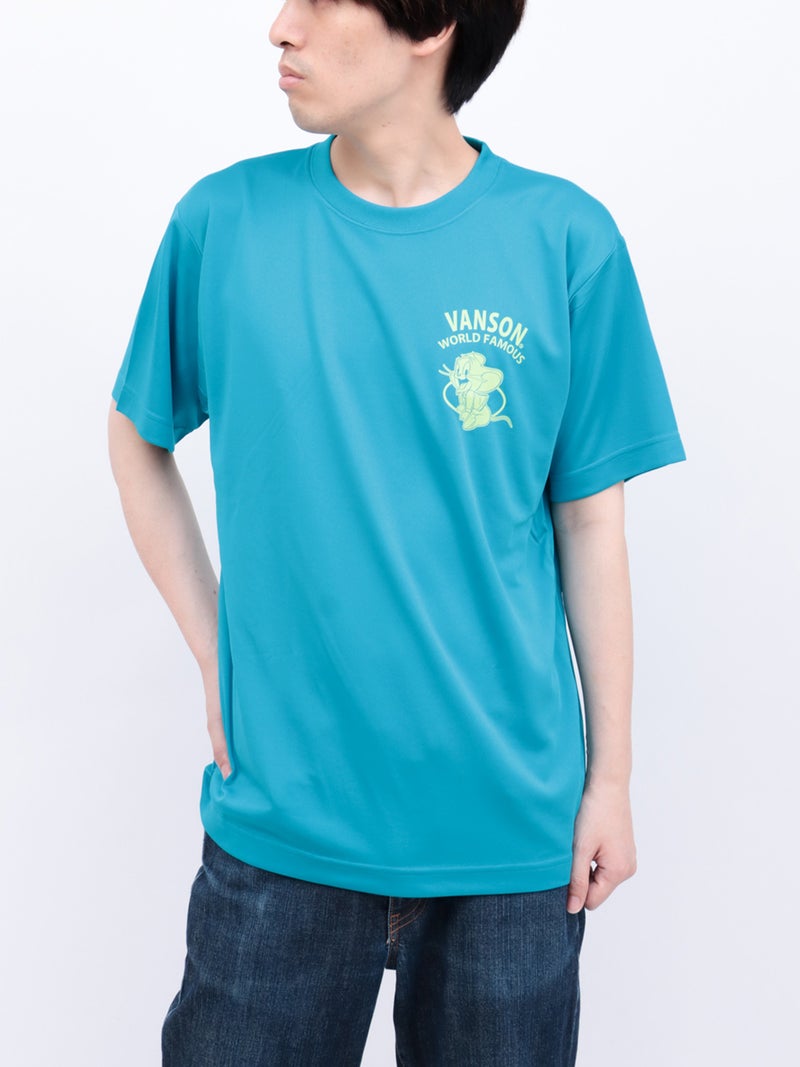 【VANSON×TOM and JERRY】“バイカーズトムジェリ”DRY素材Tシャツ