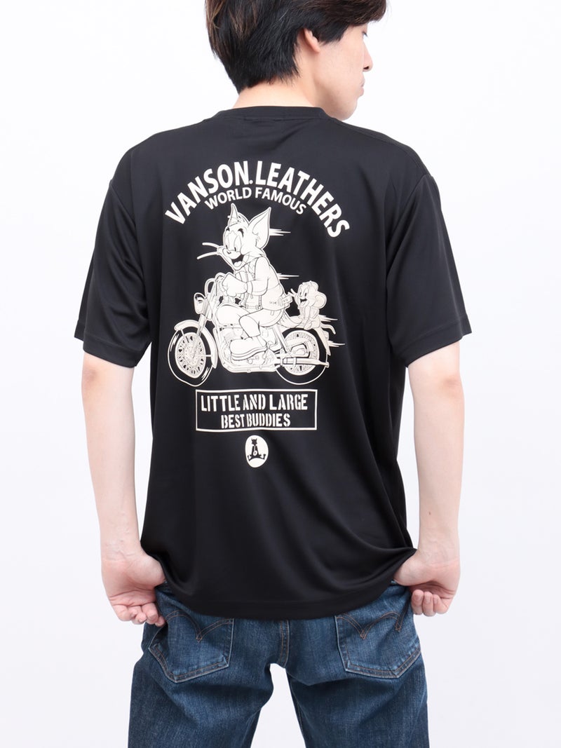 【VANSON×TOM and JERRY】“バイカーズトムジェリ”DRY素材Tシャツ