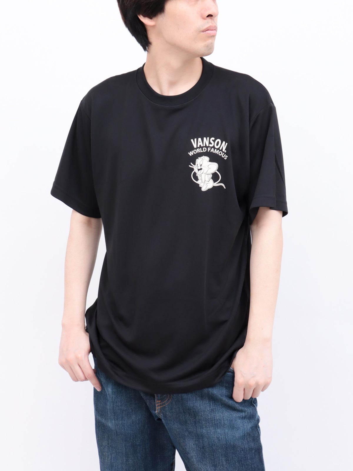 【VANSON×TOM and JERRY】“バイカーズトムジェリ”DRY素材Tシャツ