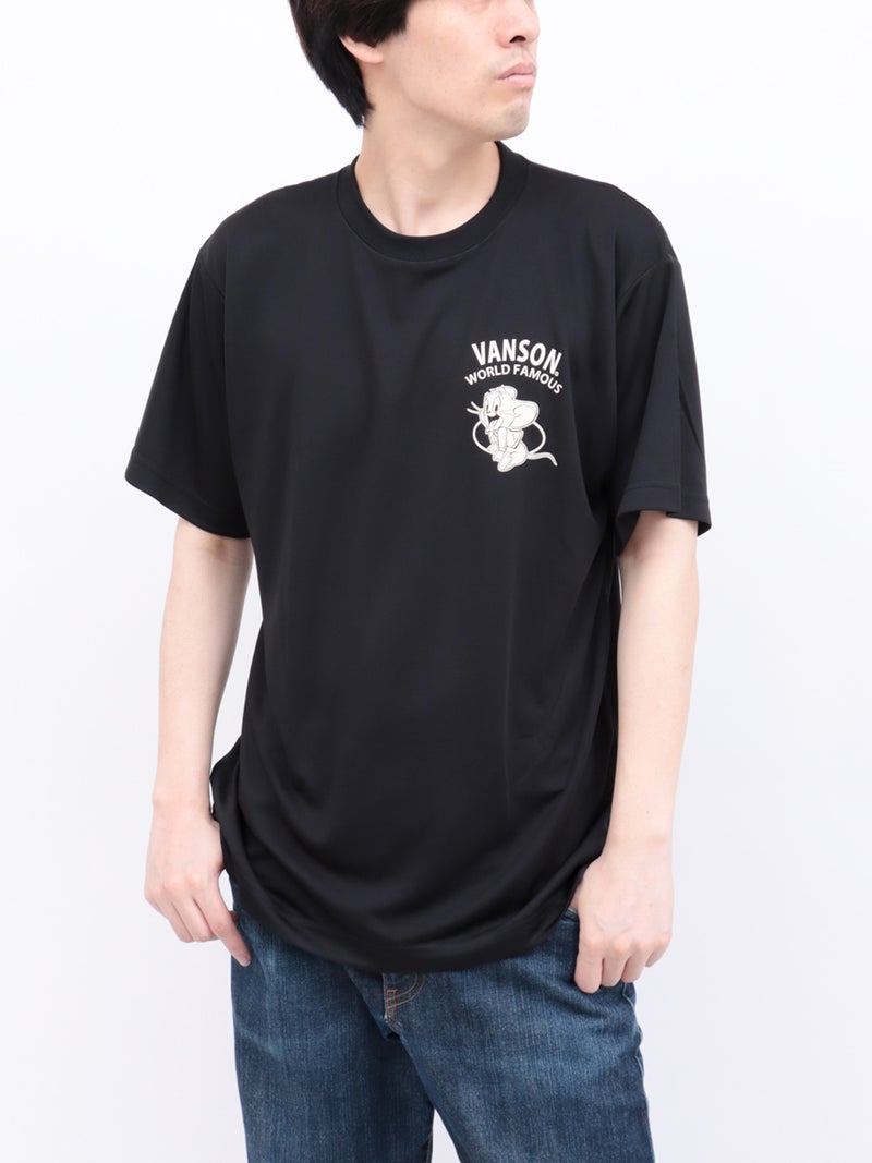 【VANSON×TOM and JERRY】“バイカーズトムジェリ”DRY素材Tシャツ