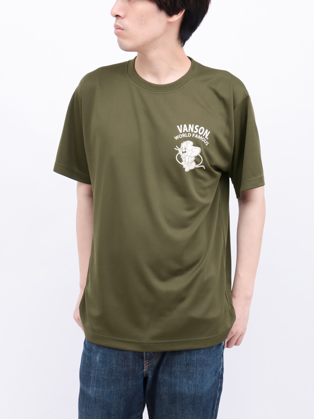 【VANSON×TOM and JERRY】“バイカーズトムジェリ”DRY素材Tシャツ