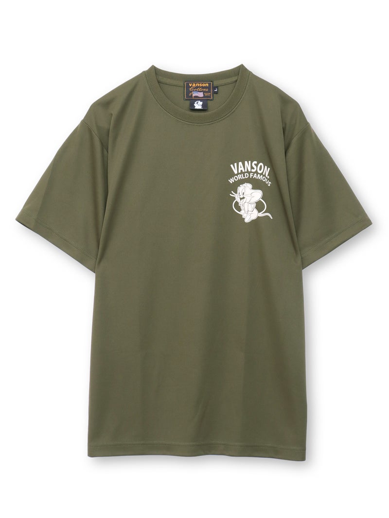 【VANSON×TOM and JERRY】“バイカーズトムジェリ”DRY素材Tシャツ