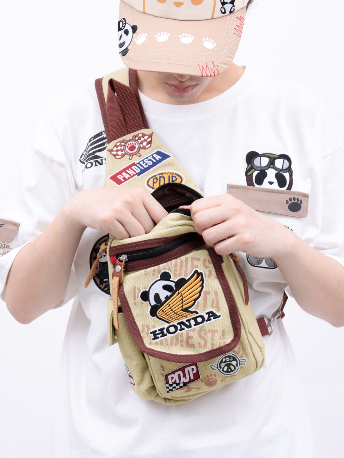  【HONDA×PANDIESTA JAPAN】“パンダウィング”ミリタリーワンショルダーバッグ