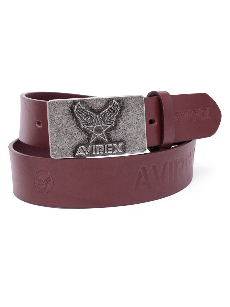  【AVIREX】AIR FORCE MARK BUCKLE COW LEATHER BELT〔LIMITED〕