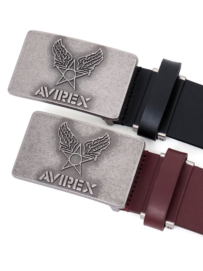  【AVIREX】AIR FORCE MARK BUCKLE COW LEATHER BELT〔LIMITED〕