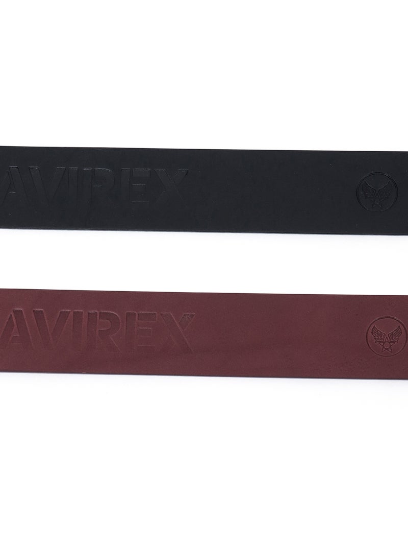  【AVIREX】AIR FORCE MARK BUCKLE COW LEATHER BELT〔LIMITED〕