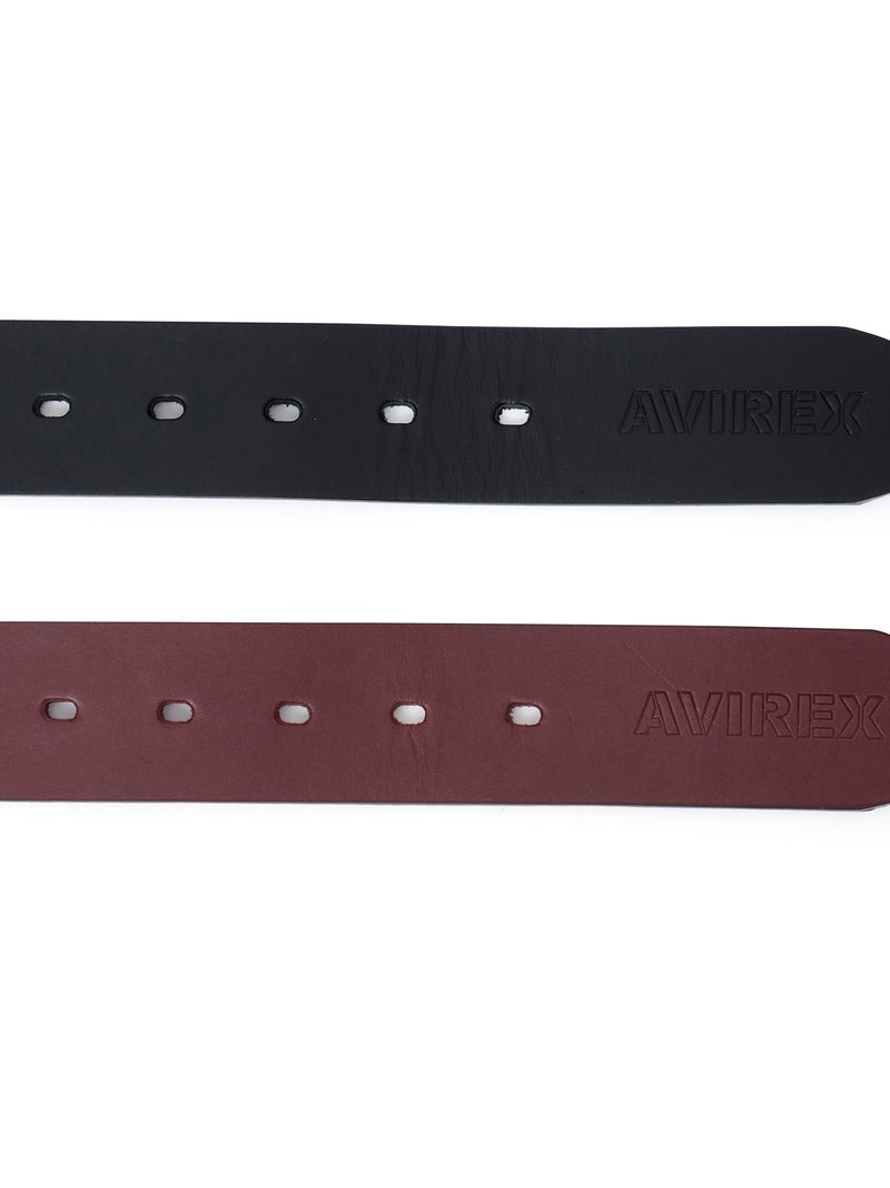  【AVIREX】AIR FORCE MARK BUCKLE COW LEATHER BELT〔LIMITED〕