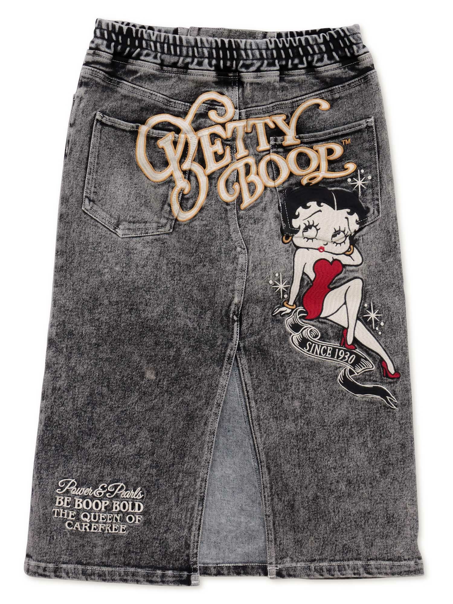 The BRAVE-MAN×BETTY BOOP】総刺繍スリット デニムスカート | 流儀圧搾