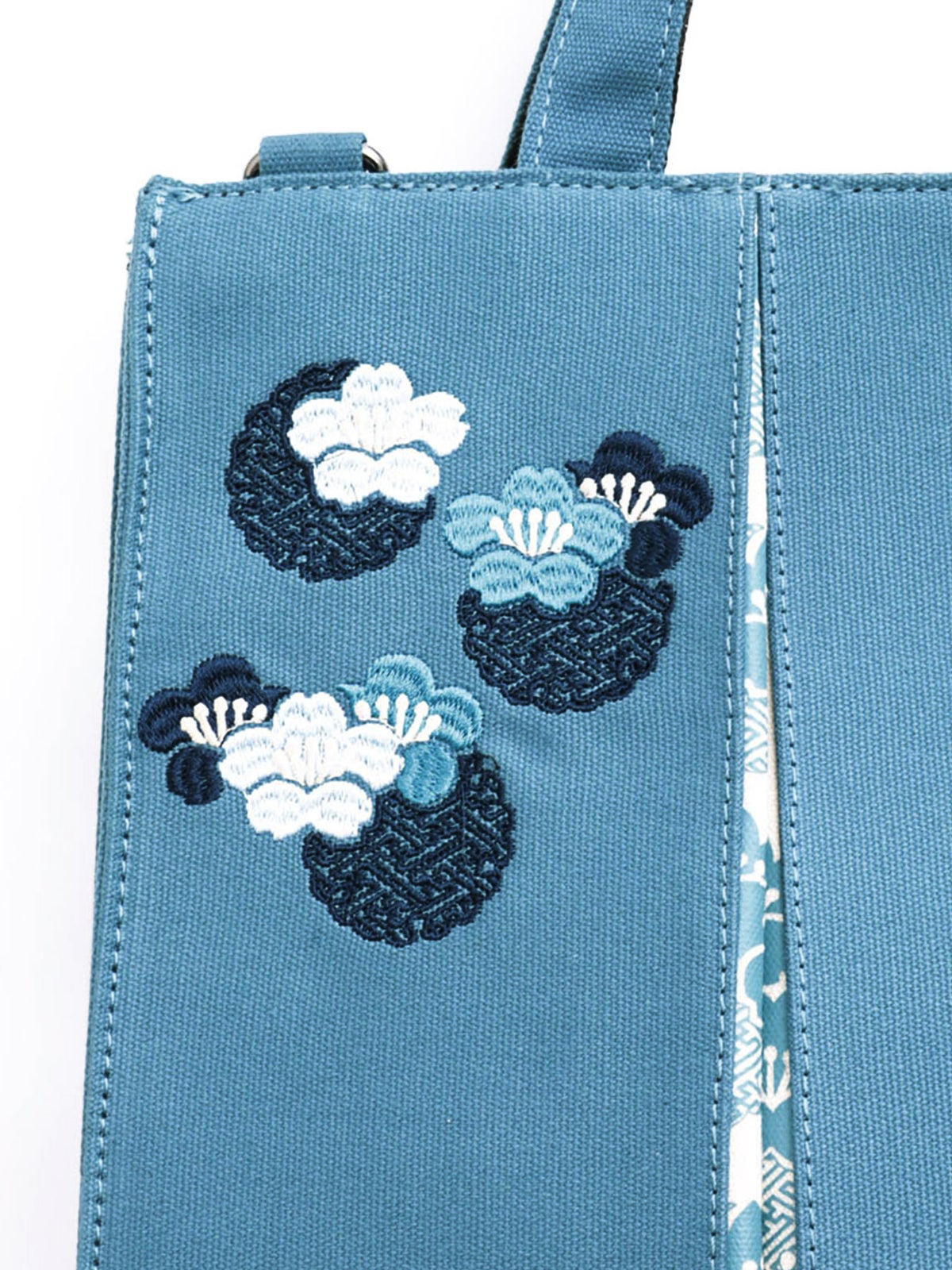【雅結】桜刺繍 和生地切り替え2WAYタックトートバッグ