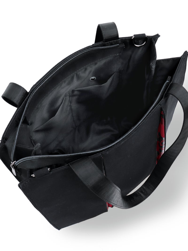 【雅結】桜刺繍 和生地切り替え2WAYタックトートバッグ