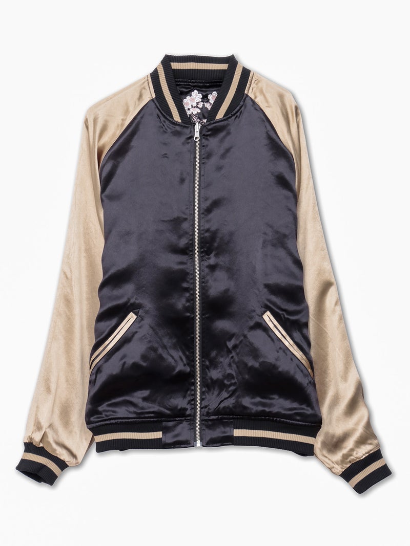 【絡繰魂】“桜招き猫”総刺繍リバーシブルスカジャン