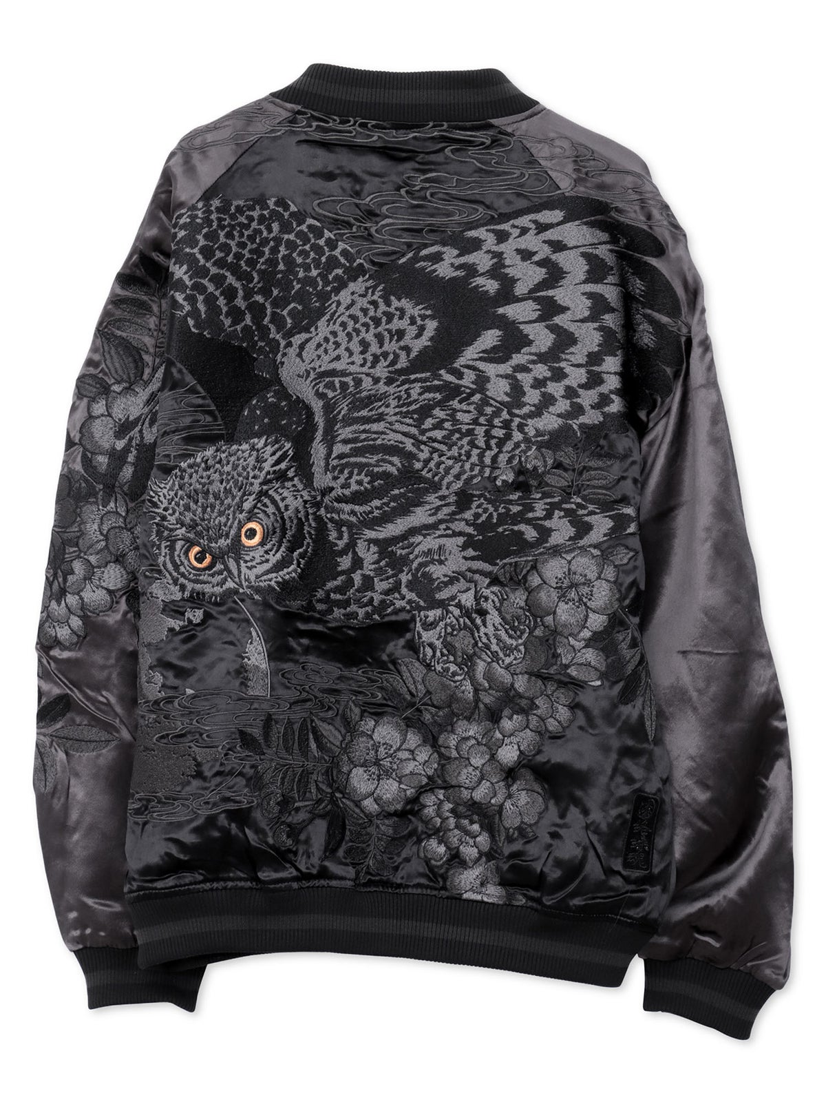 【絡繰魂・漆】“漆の梟”総刺繍リバーシブルスカジャン