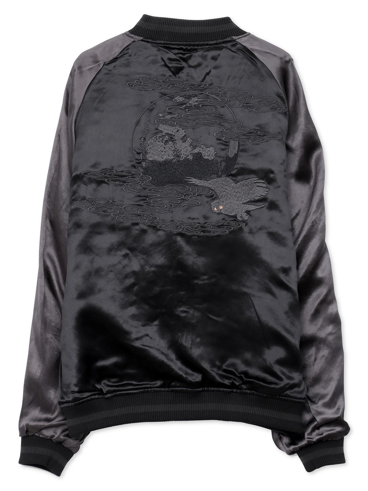 【絡繰魂・漆】“漆の梟”総刺繍リバーシブルスカジャン