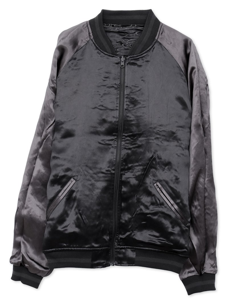 【絡繰魂・漆】“漆の梟”総刺繍リバーシブルスカジャン