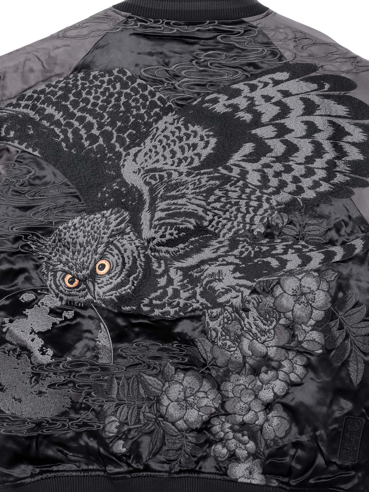 【絡繰魂・漆】“漆の梟”総刺繍リバーシブルスカジャン