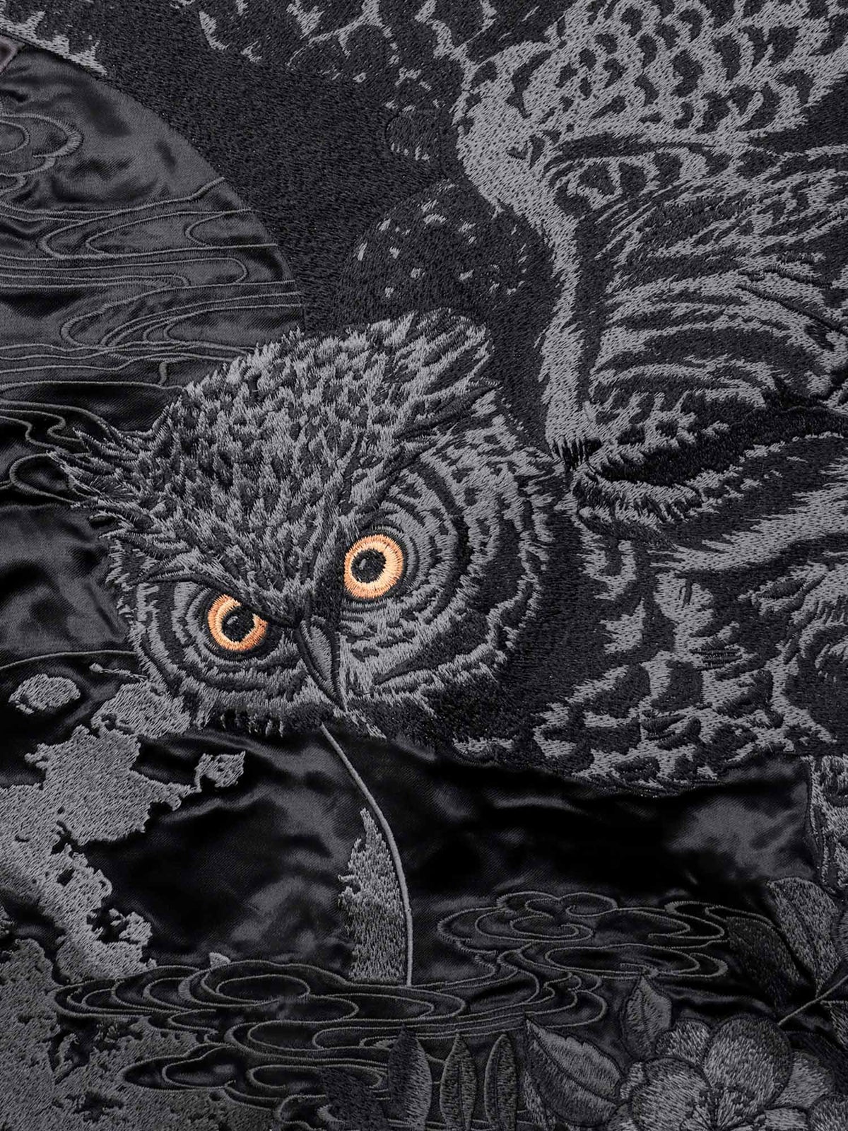 【絡繰魂・漆】“漆の梟”総刺繍リバーシブルスカジャン