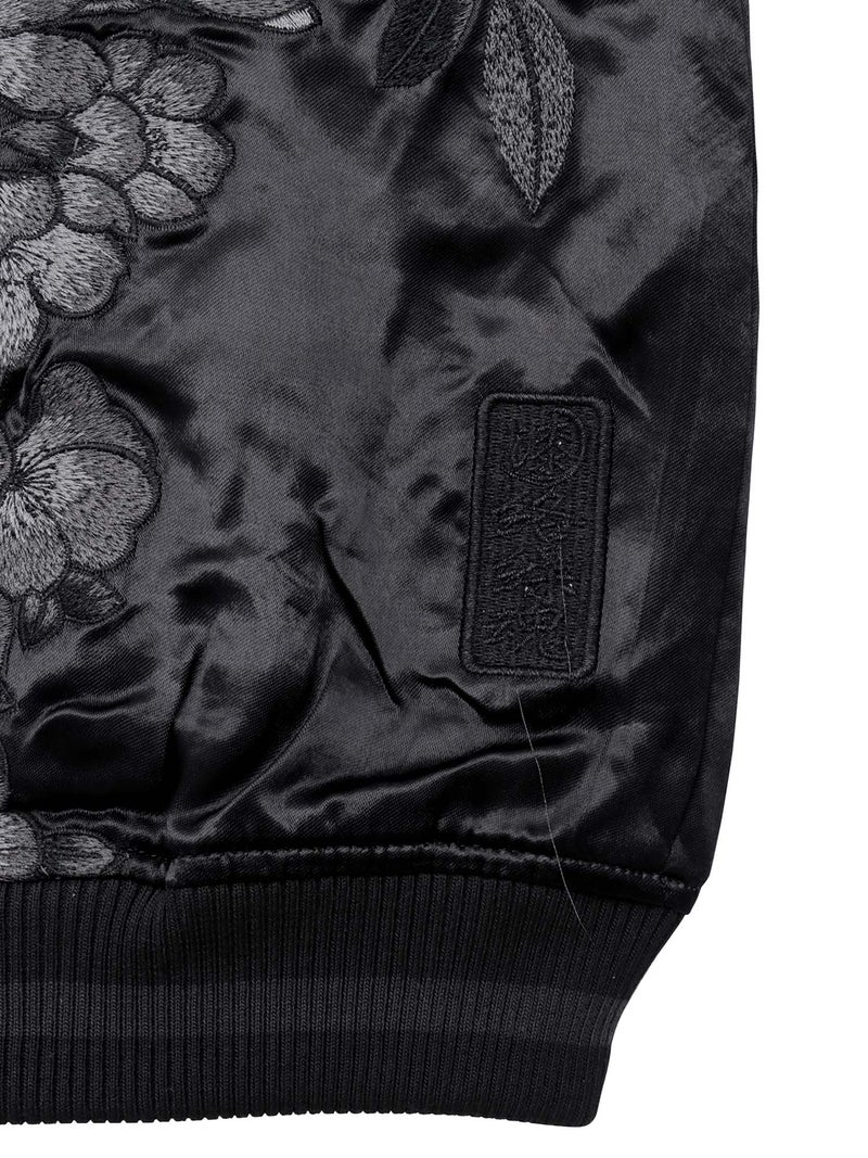 【絡繰魂・漆】“漆の梟”総刺繍リバーシブルスカジャン