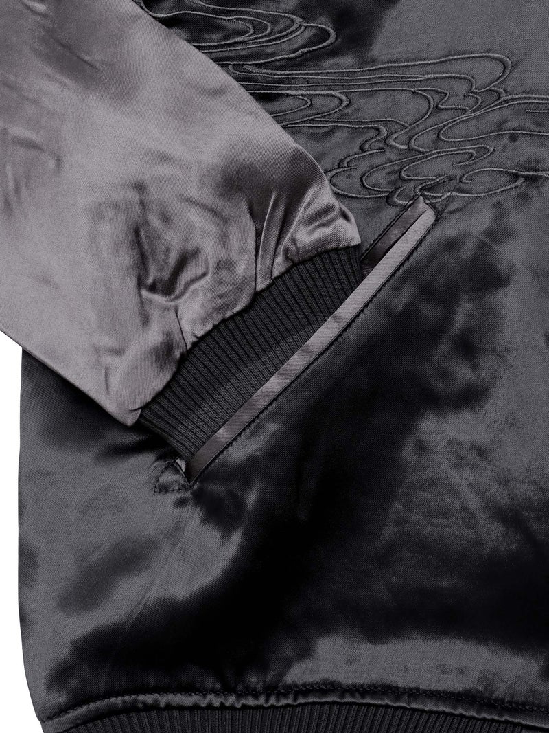 【絡繰魂・漆】“漆の梟”総刺繍リバーシブルスカジャン