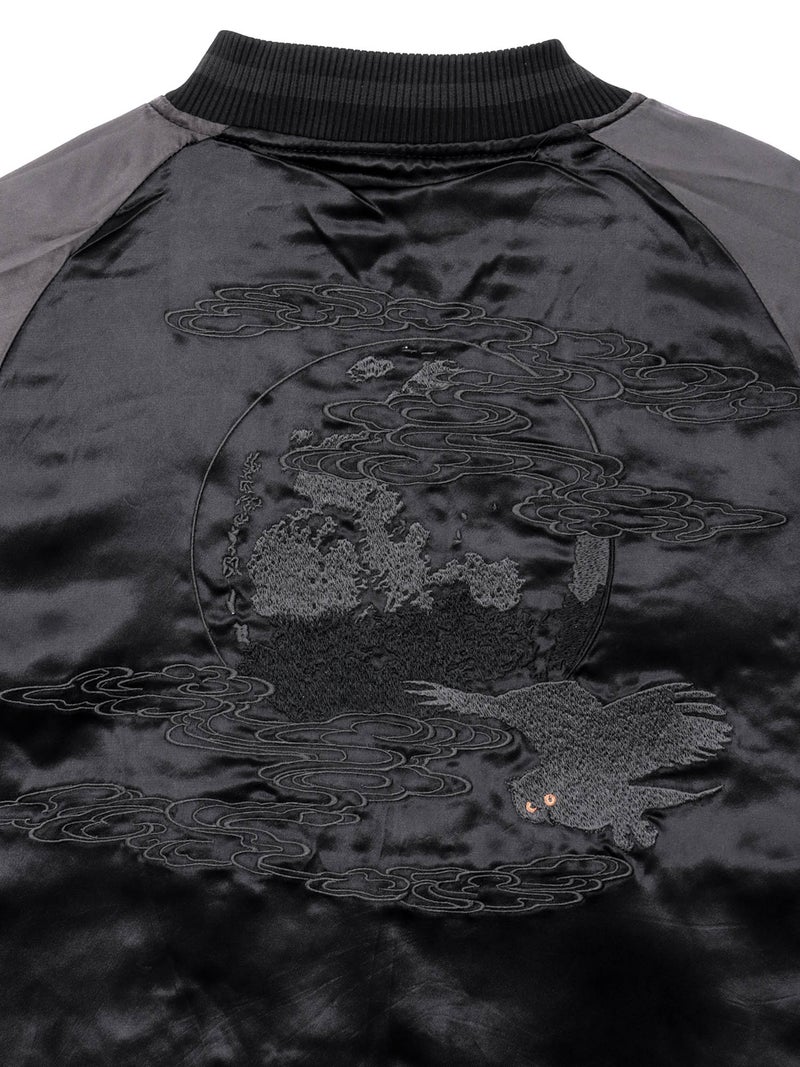 【絡繰魂・漆】“漆の梟”総刺繍リバーシブルスカジャン