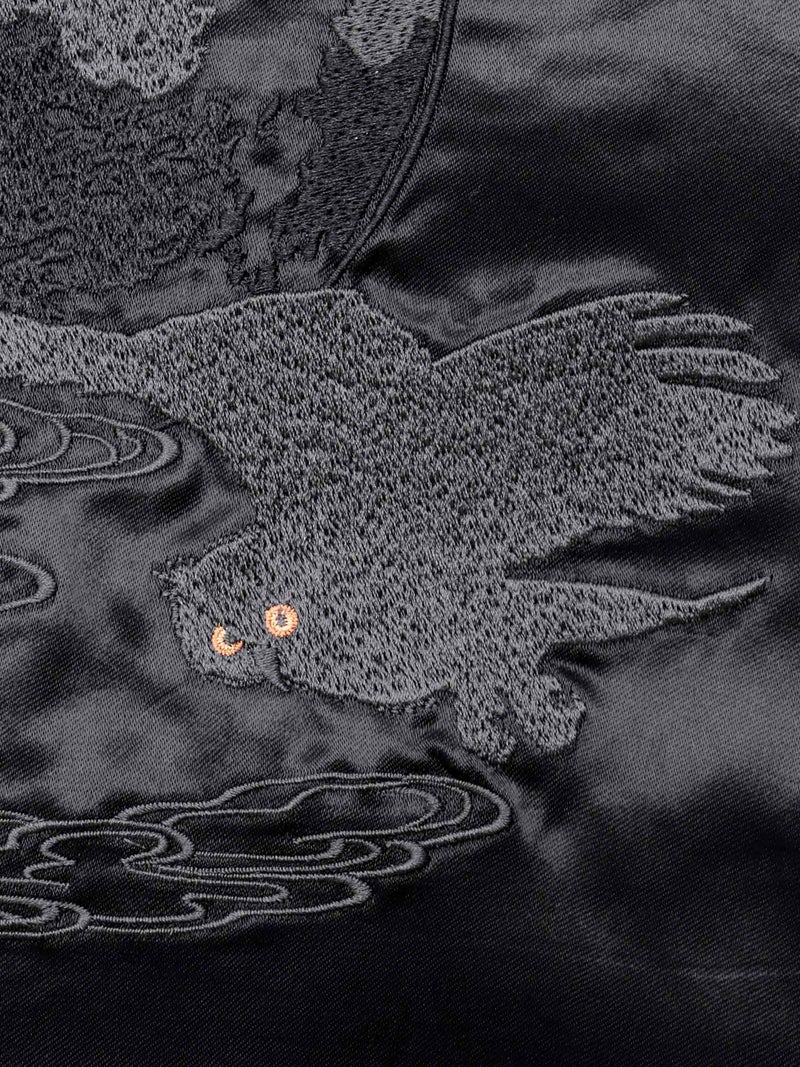 【絡繰魂・漆】“漆の梟”総刺繍リバーシブルスカジャン