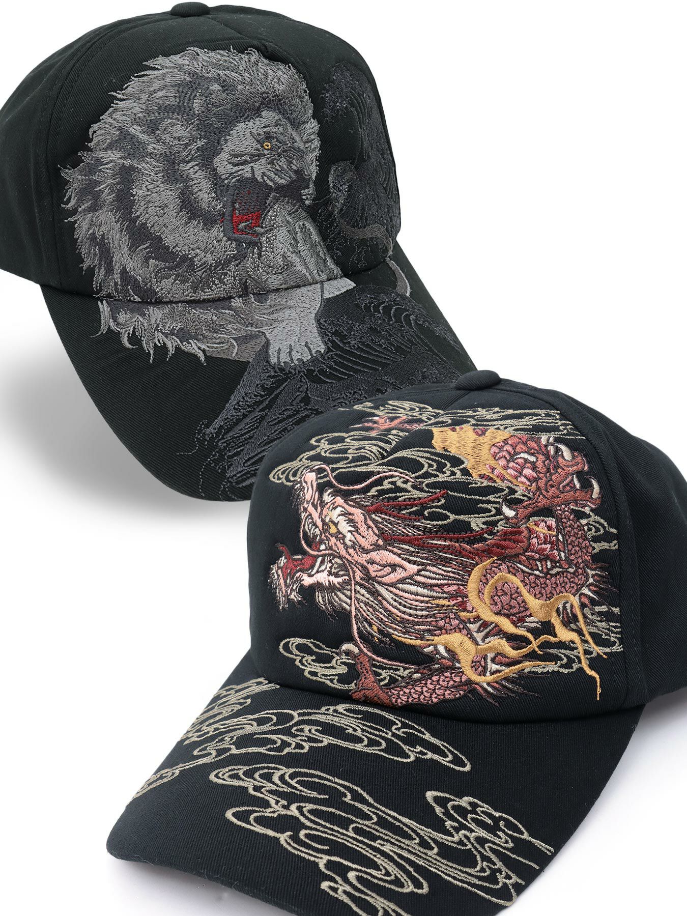 絡繰魂】“龍／獅子”総刺繍ツイルキャップ | 流儀圧搾 ONLINE SHOP