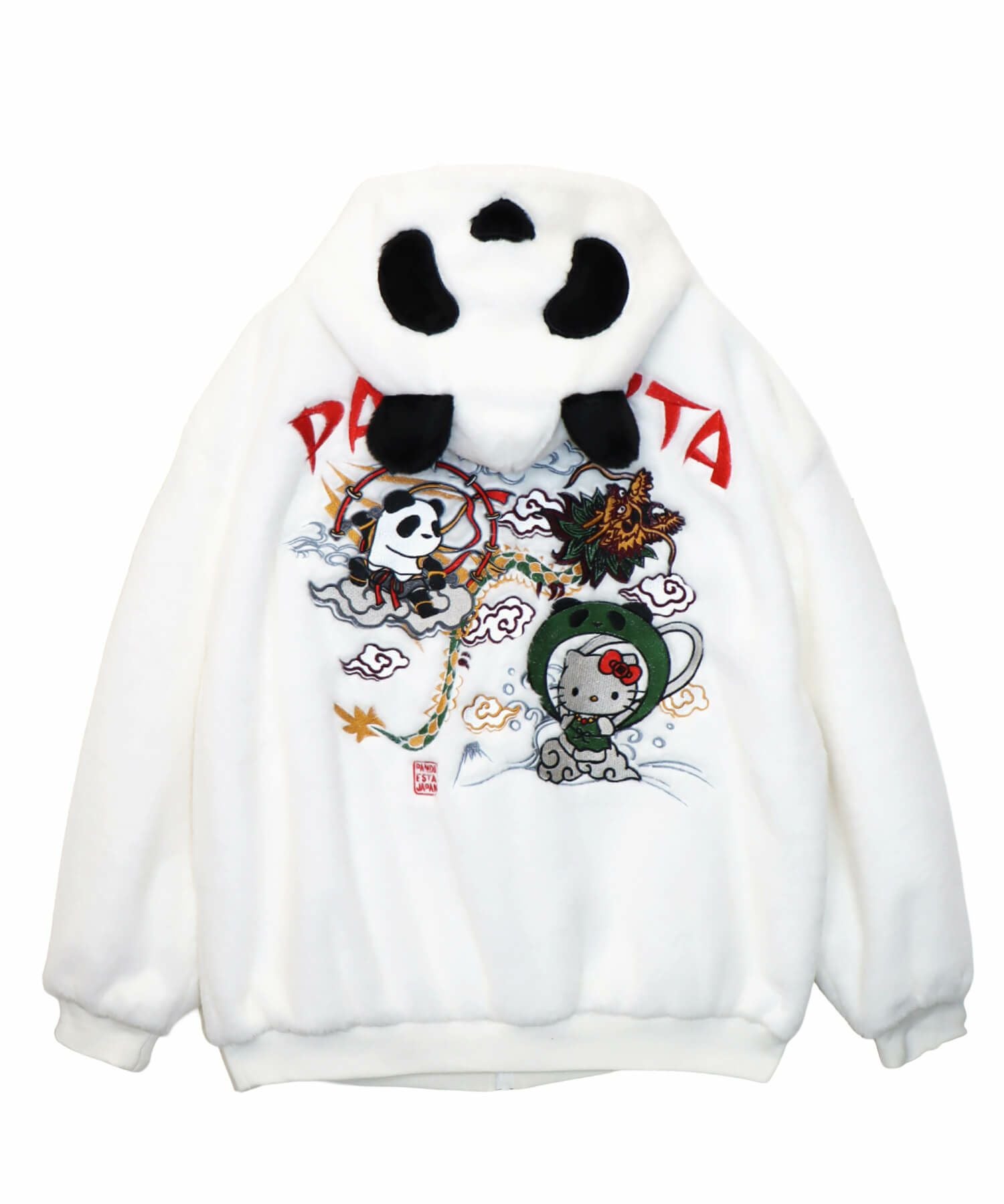 Hello Kitty×PANDIESTA JAPAN】“風神雷神”刺繍入りファーパーカー
